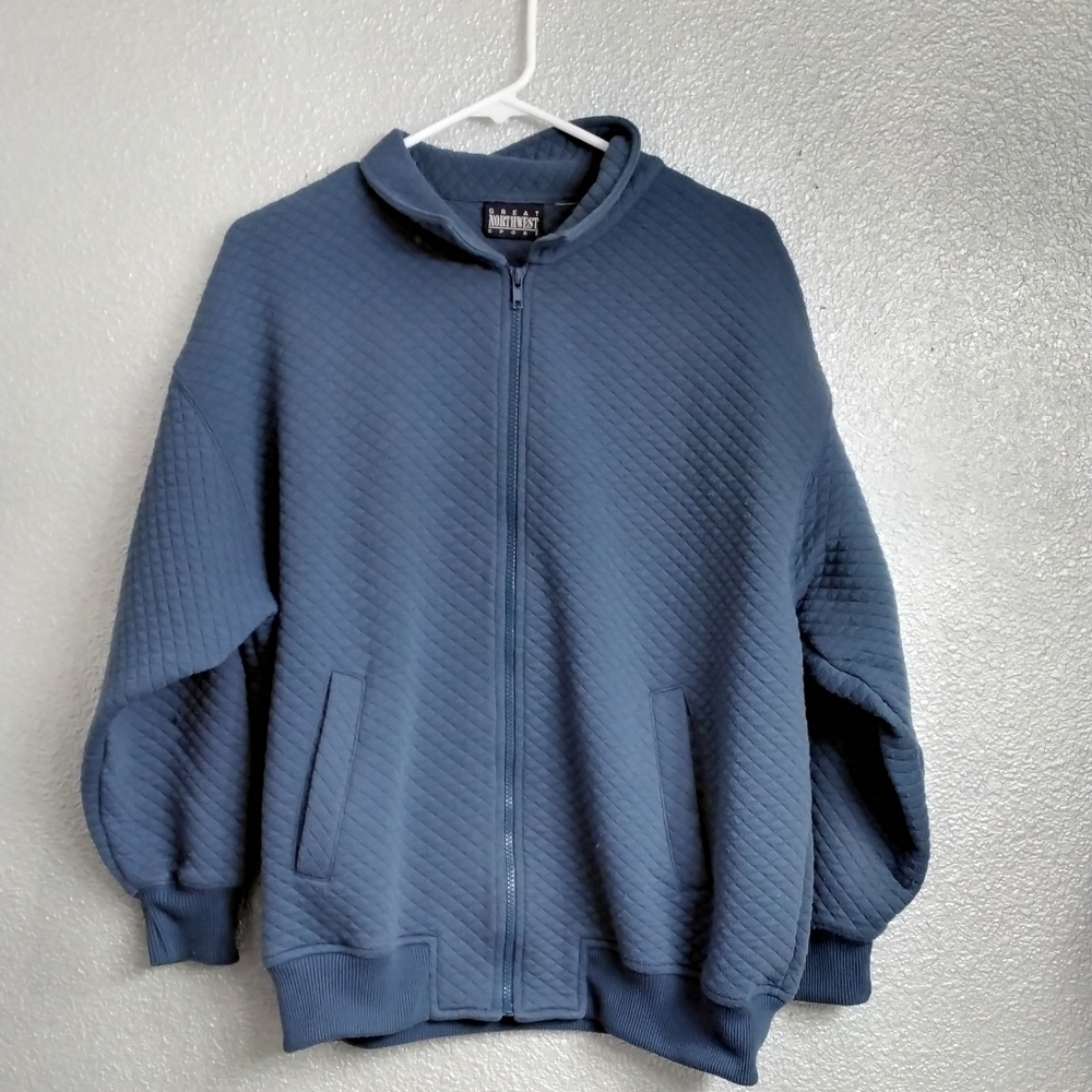 Great Northwest Quilted Blue Zip Up Jacket